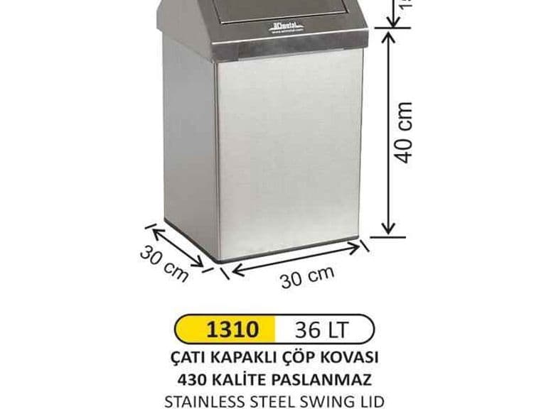 Metal Çatı Kapak Çöp Kovası — Ozon A.Ş. ürün görseli